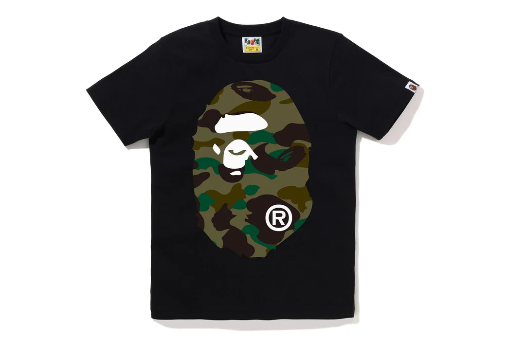 BAPE BIG APE HEAD TEE GREEN CAMO