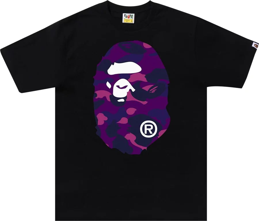 BAPE PURPLE CAMO BIG APE HEAD TEE