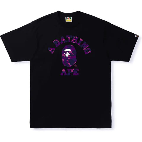 BAPE PURPLE COLLEGE LOGO TEE