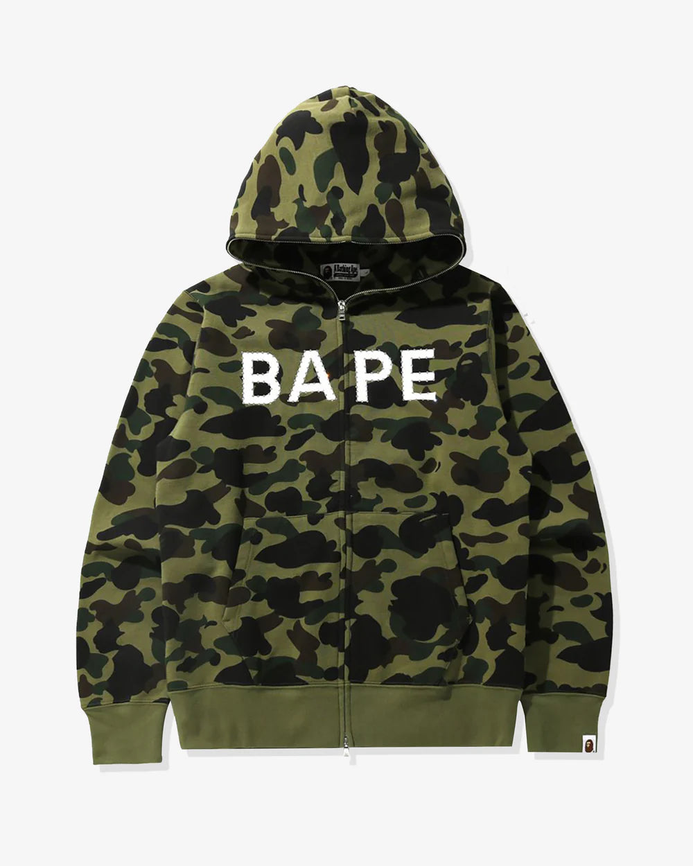 BAPE 1ST CAMO GREEN FULL ZIP HOODIE