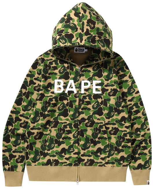 BAPE GREEN ABC CAMO ZIPPER HOODIE