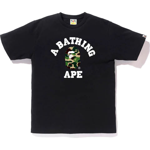 BAPE GREEN CAMO COLLEGE LOGO TEE