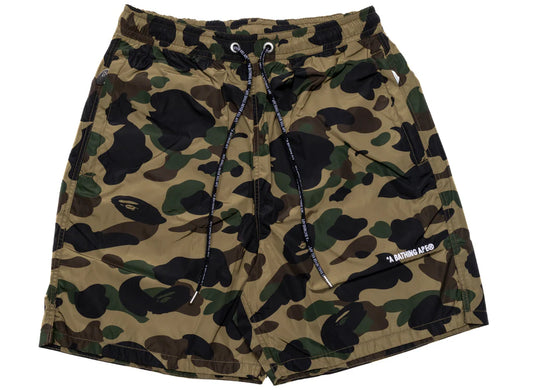 BAPE GREEN CAMO BEACH SHORTS