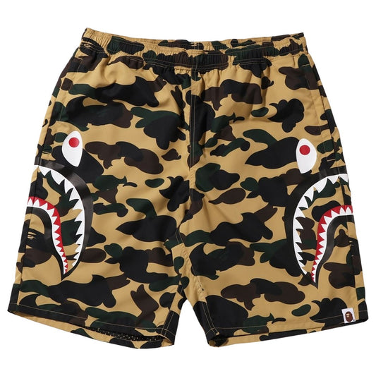 BAPE 1ST CAMO YELLOW BEACH SHORTS